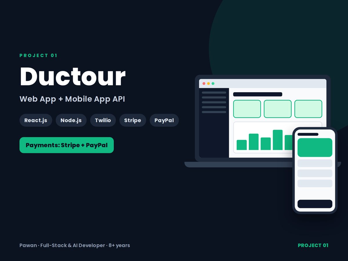 Ductour web app and mobile app API project cover